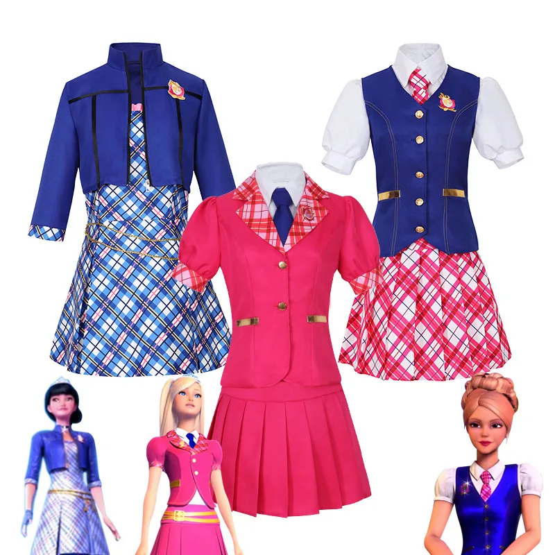 Live action movie Barbie cosplay costume princess college uniform Delancey Barbie dress cosplay costume