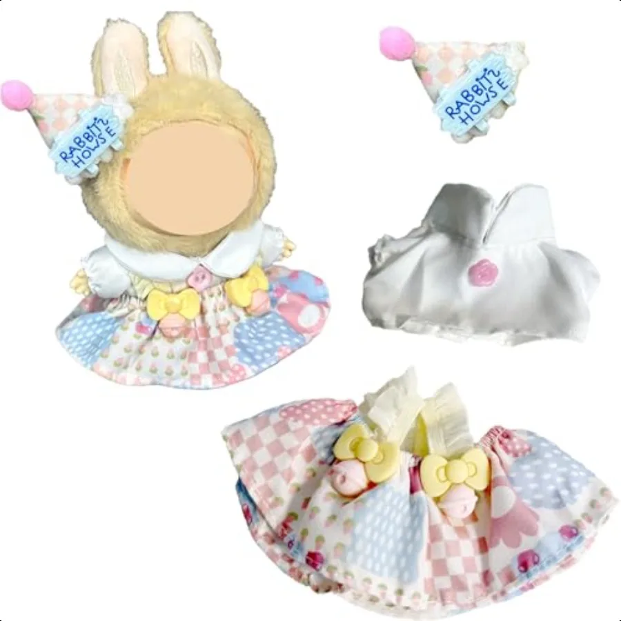 

17cm Doll Clothes Generation 1 2 3 Universal in Ice Cream Style Set Cute Doll Accories Including Birthday Hat + Top + Camisole