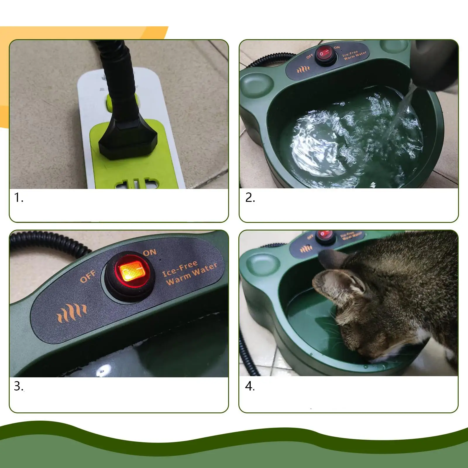 Bebedero térmico con base antideslizante para gato exterior - imagen 5