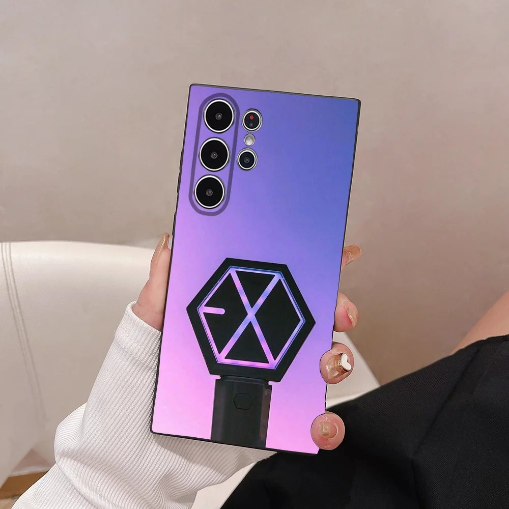 حافظة هاتف Kpop E-EXO الكورية لهاتف سامسونج جالاكسي S25 S24 S22 S23 Ultra S21 S20 Plus حافظة كاملة غير قابلة للانزلاق