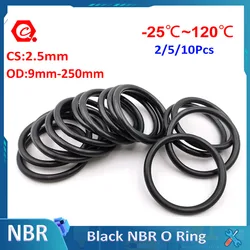 2-10 pz CS 2.5mm nero NBR guarnizione o-ring guarnizione paraolio Nitrile Butadiene rondella anello di gomma OD 9mm-250mm