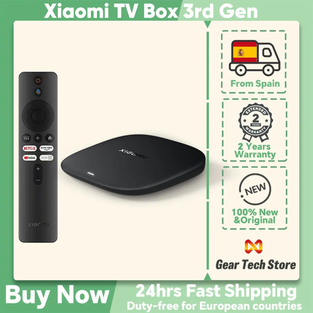 Xiaomi TV Box S 3e/2e generatie 4K Ultra HD Smart TV Box Multimedia Player Google TV Bluetooth 5.2 Google Assistent (globale versie)
