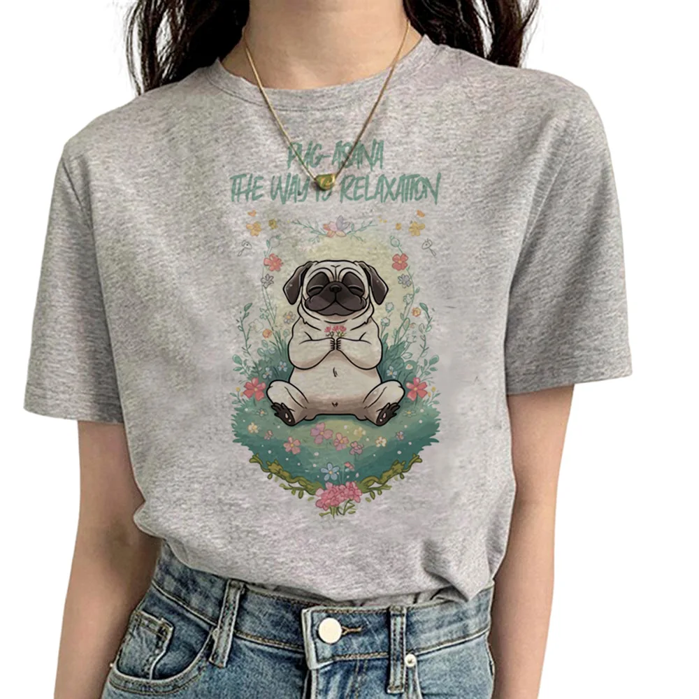 

Pug tshirt women comic tshirt girl streetwear designer clothing