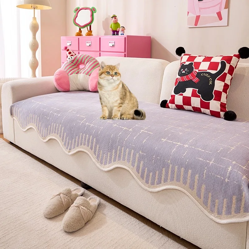 

1PC Irregular Chenille Sofa Mat for All Seasons Universal Anti-pet Scratch Armrest Couch Cushion Seat Protector Home Decor 쇼파커버
