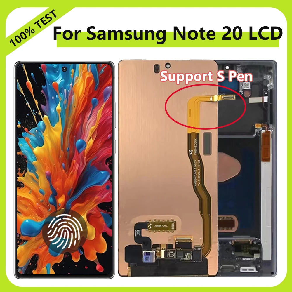 Super AMOLED Note 20 LCD Display Screen For Samsung Galaxy N980F N980F/DS LCD Display with Touch Screen Digitizer with Frame