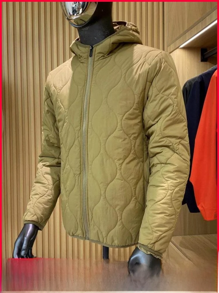 

Lightweight Warm Cotton Jaet Hooded Casual ex Autumn Winter Pure Color Versatile Cotton Coat Zipper Closure Long Sve