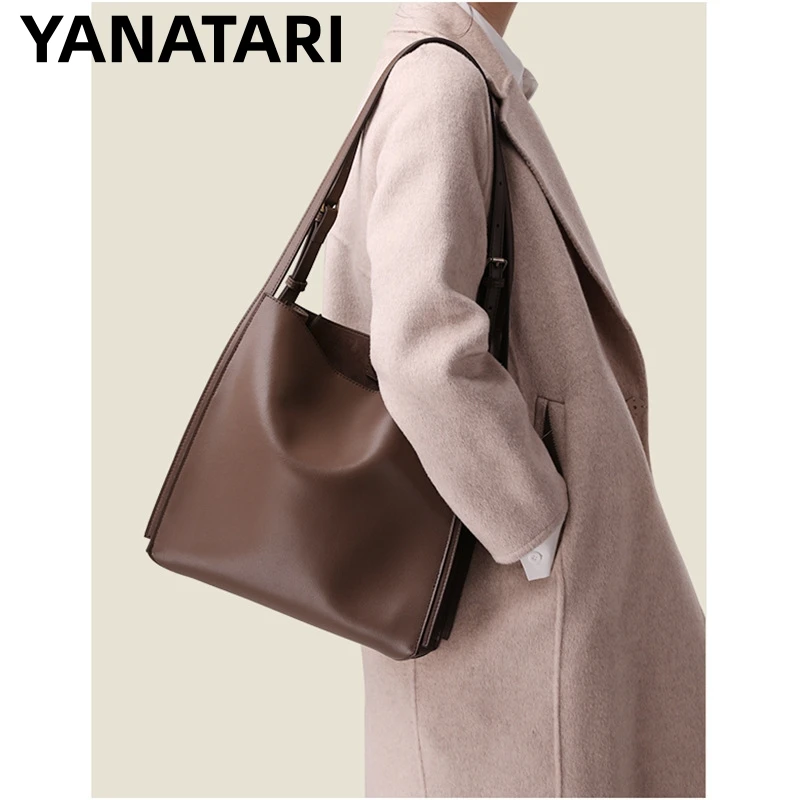 Female shoulder bag tote bags for women luxury Big shopping bag handbags Large capacity bucket bag genuine leather Cowhide bag