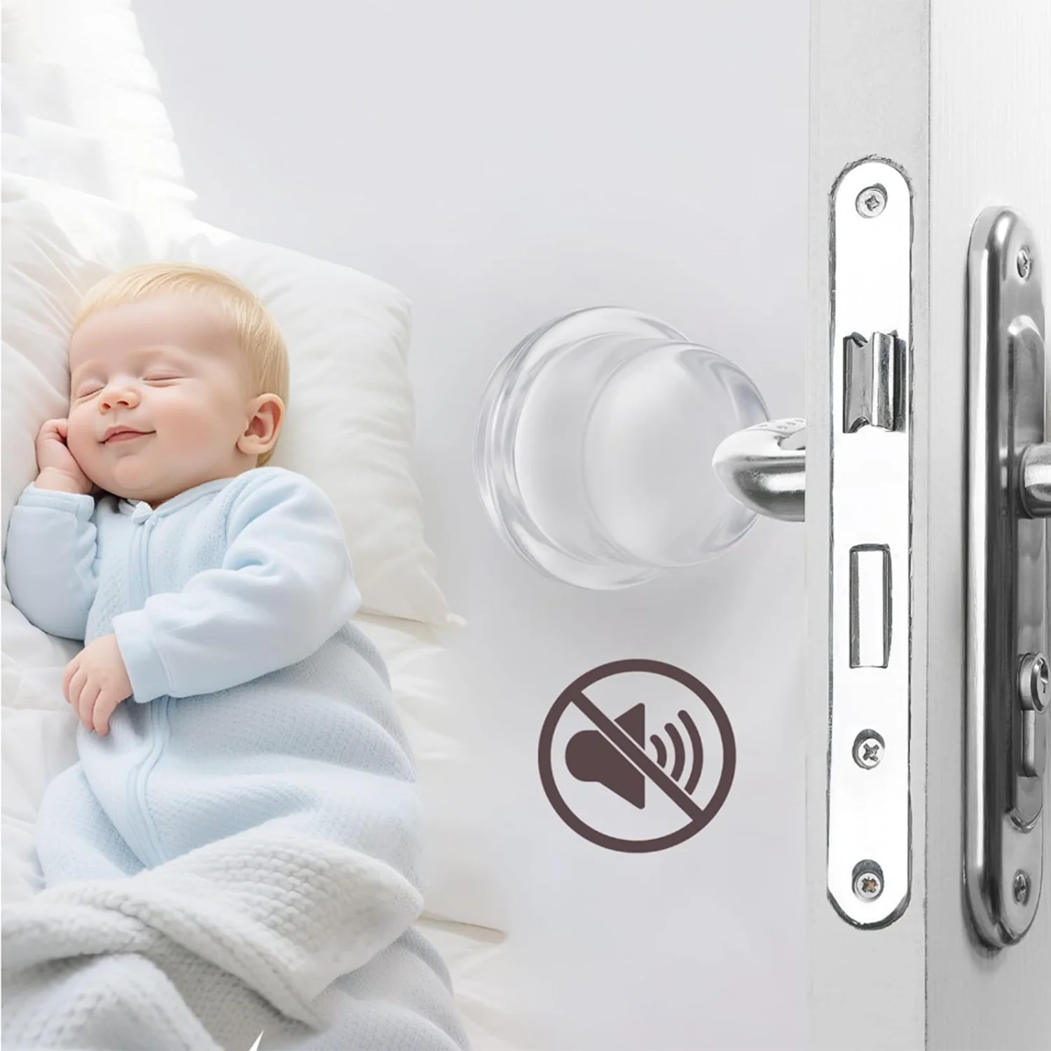 No‑Drill Self‑Adhesive Clear Silicone Bumper, Multi‑Purpose Anti‑Collision Wall Protector for Door, Cabinet, Table, Toilet Seat