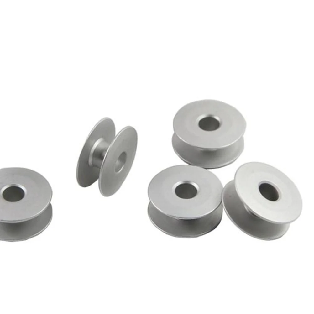 

10pcs Sewing Machine Bobbins 2.1Cm Aluminum Alloy Silver Empty Spools For Thread Wire Coil Bobbin Case Compatible With Most