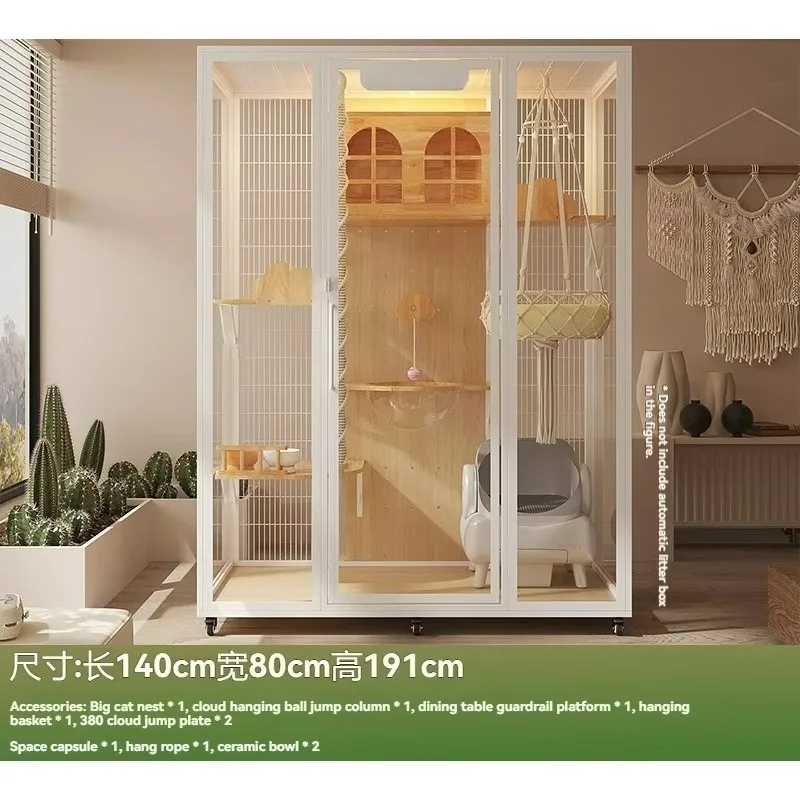 Luxury Panoramic Cloth Extra Large Free Space Cat Villa Indoor Toilet Integrated Cat House Dog House