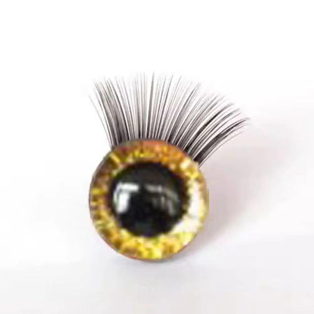 1 Pair 12mm 10 Colors Glitter Crystal Eyes Crafts with Eyelash Bear Animal DIY Dolls Puppet Accessories Stuffed Toys Parts