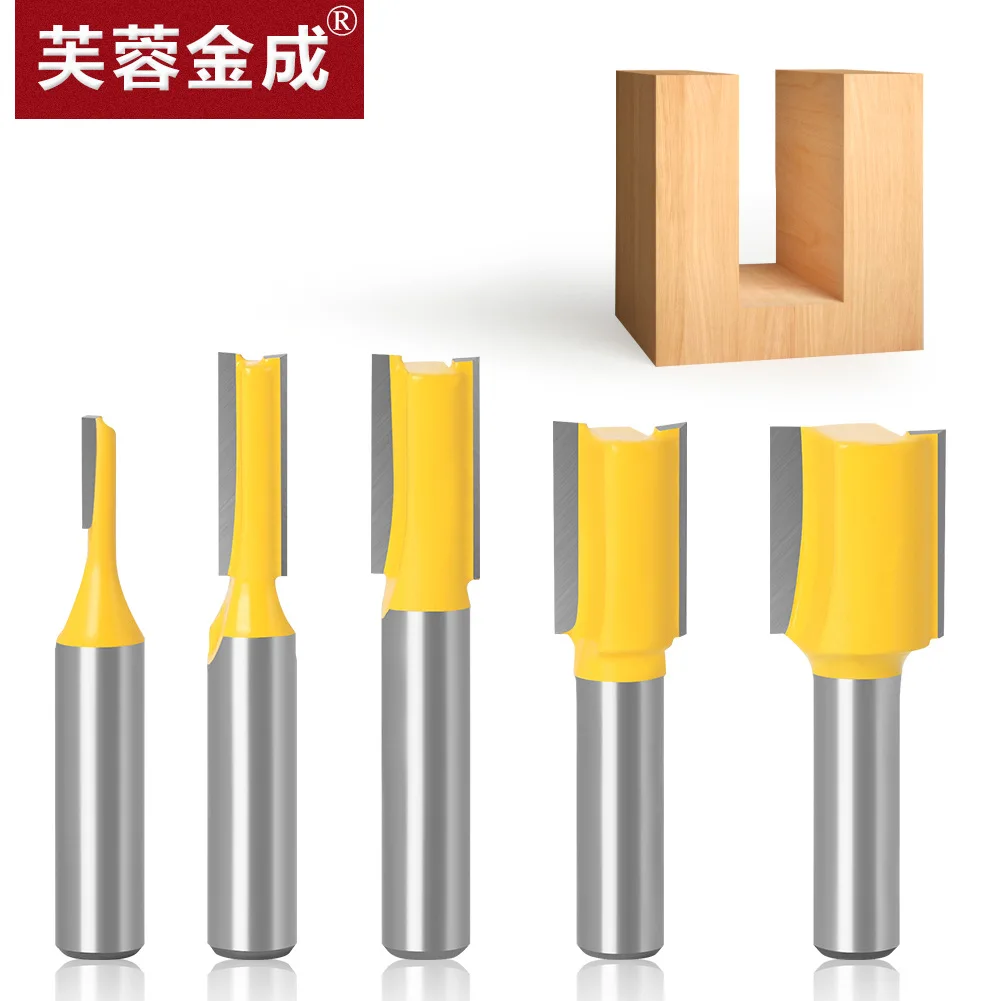 5-piece set 8-handle slotted straight knife Woodworking double-edged straight knife engraving woodworking milling cutter trimmin