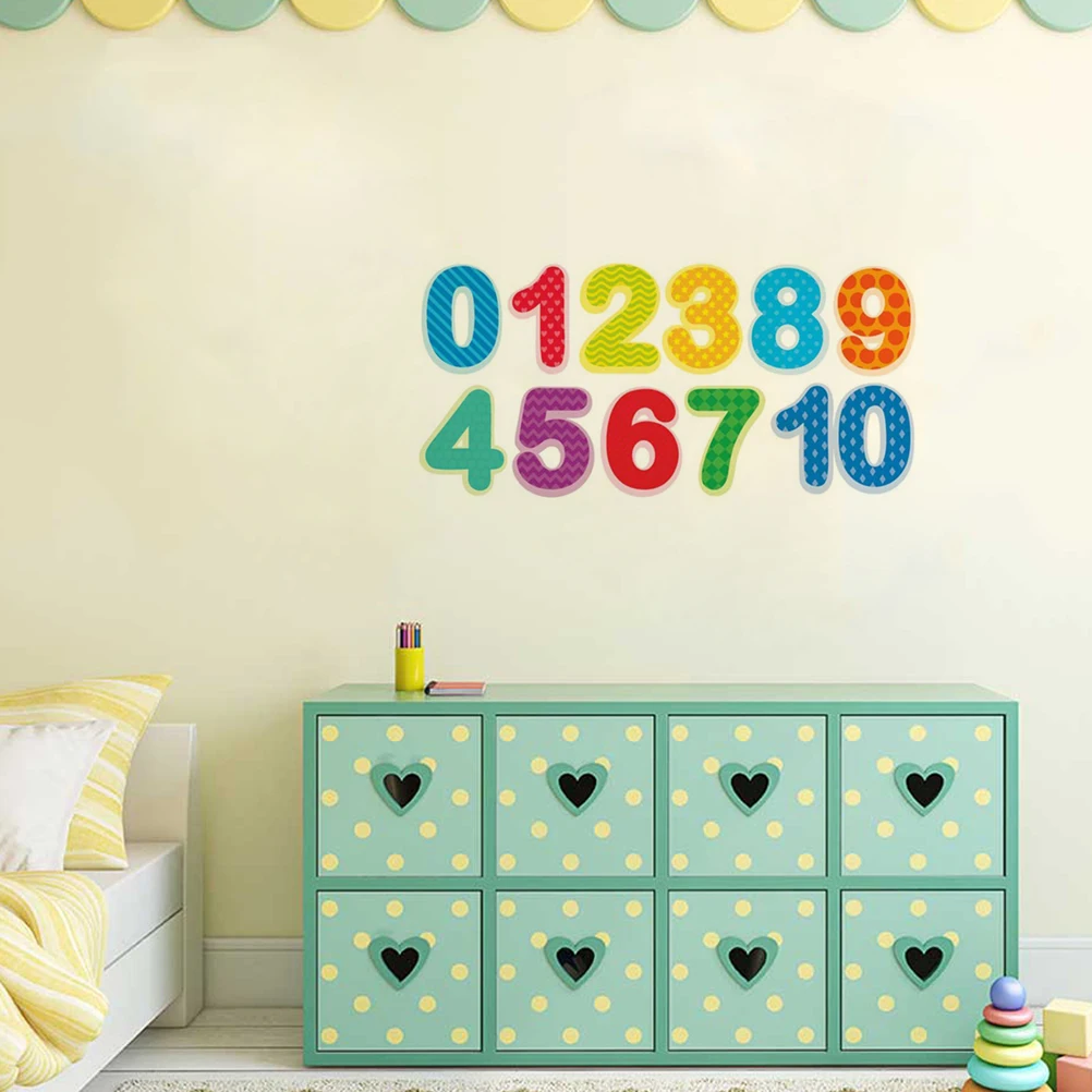 

Creative Number Wall Stickers Kids Room Decor Bright Color Easy Apply Remove decals classroom kindergarten decor