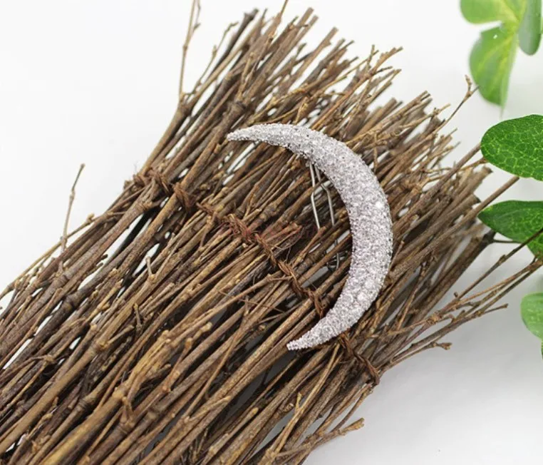 New Exquisite Hair Accessories Fashion Rhinestone Moon Hair Clip, Bridal Head Jewelry