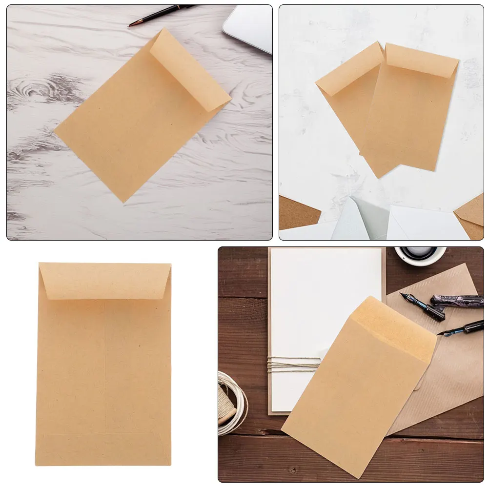 

50pcs Paper Seed Envelopes Brown Mini Storage Bags Self Seal Packing Envelopes Coin Item Holders