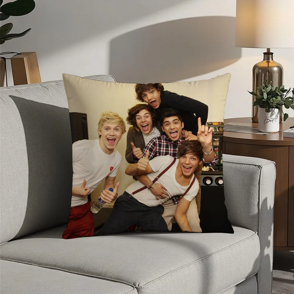 O-one Band DirectionS Music Pillow Case Plush Fabric Soft  Pillowcase Double Sided Print Cushion Cover Household Gifts