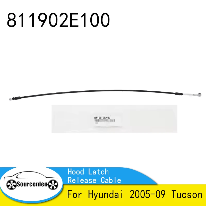

811902E100 81190-2E100 Трос открывания защелки капота передняя секция OEM для Hyundai 2005-09 Tucson