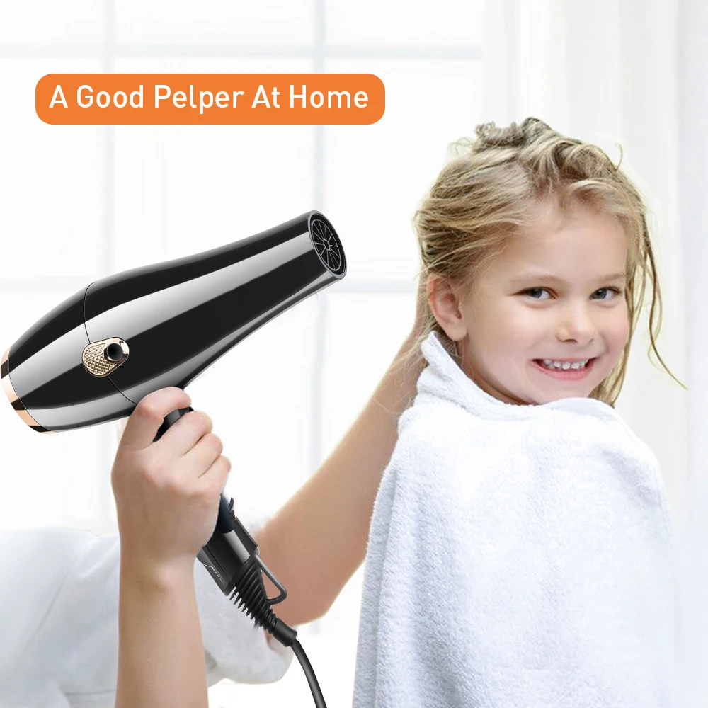 Secador de pelo profesional para salón, soplador caliente y frío de alta potencia, multifunción, soplador eléctrico de 6 engranajes con 2 boquillas de recolección de aire