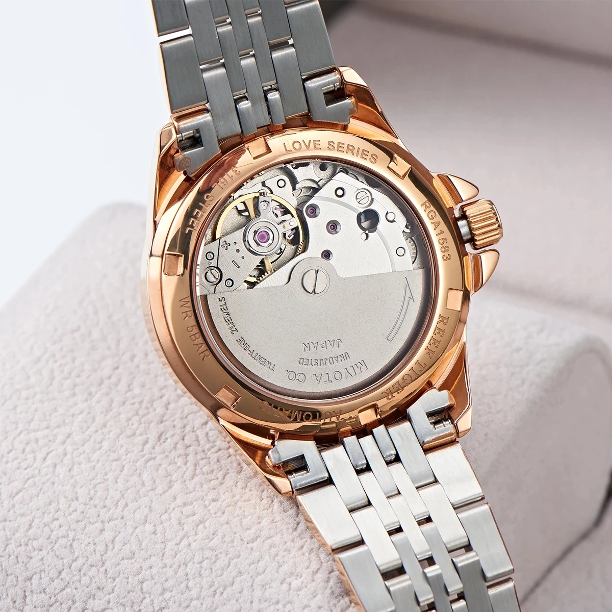 Reef Tiger/RT Top Brand Women Mechanical Watches Sapphire Crystal Diamond Women Watch Luxury MIYOTA Automatic Movement Watches