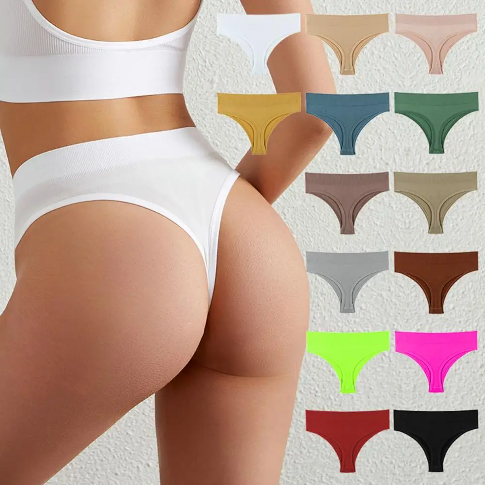 Cuecas monocromáticas em forma de triângulo, cuecas estilo simples, calcinhas esportivas femininas, moda esportiva intimidade