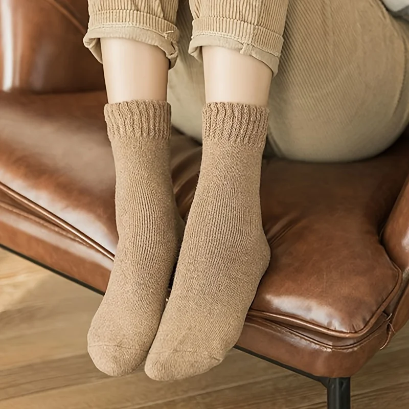 8pairs Thickened Wearable Socks for Women, Long Stockings, 0-15 ° Thickened