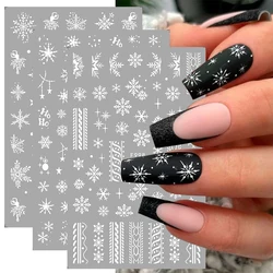 2pcs Reflective Snowflake Nail Sticker Winter White Sweater Star Dancer Christmas Tree Foil 3D Xmas New Year Slider Tips