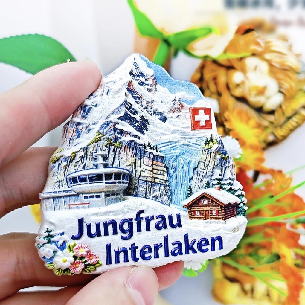 Europe Switzerland Lausanne Lucerne Jungfrau Inerlaken Magnet Tourist Souvenirs Refrigerator Magnetic Stickers Travel Gifts