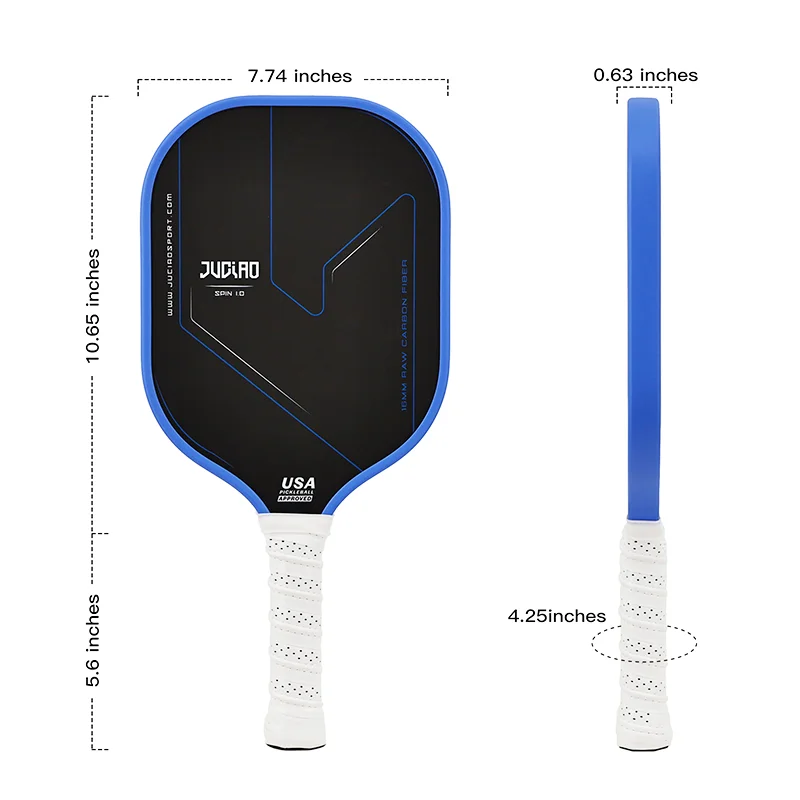 JUCIAO-paleta Pickleball de fibra de carbono T700, superficie texturizada con borde de espuma, termoformado, aprobado por USAPA