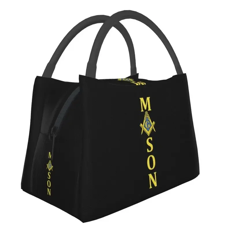 Freemason Mason Insulated Lunch Bags for Women Waterproof Masonic Freemasonry Thermal Cooler Bento Box Office Picnic Travel