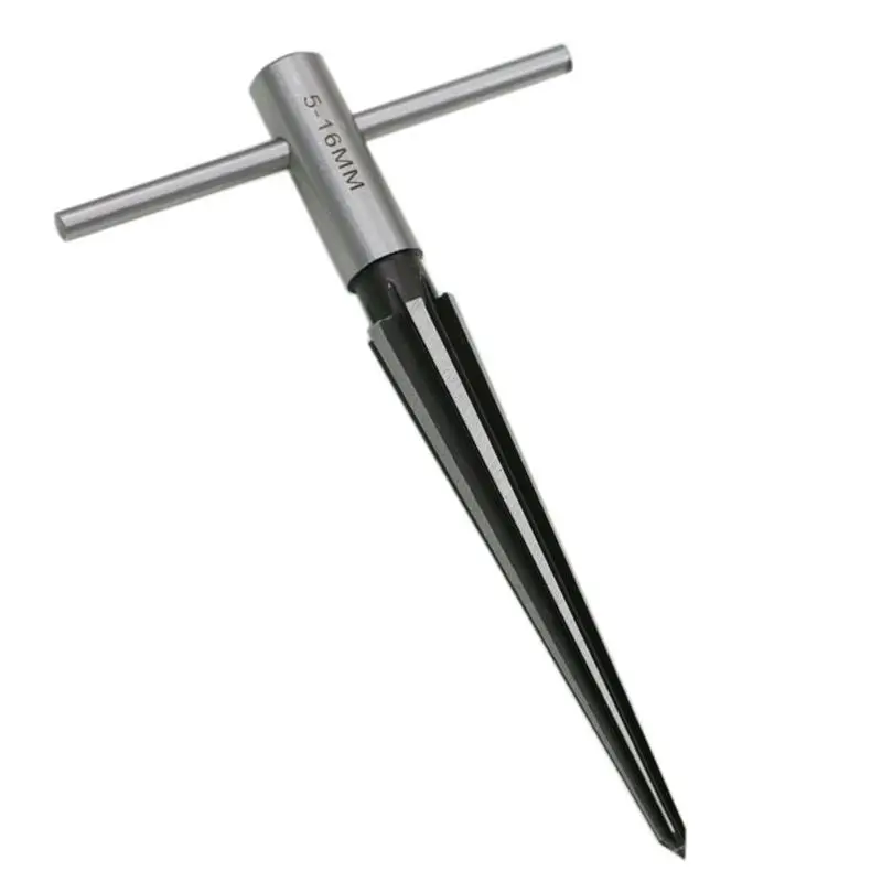 T Handle Reamer, 3-13mm/5-16mm 1：10 Tapered/Fluted, Bridge Pin Hole Reamer Chamfering Open Guitar Woodworker Luthier Tool