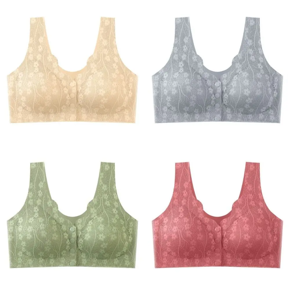 

Without Steel Ring Sexy Lace Underwear Thin Breathable Bras for Older Women Widened Shoulder Straps Convenient