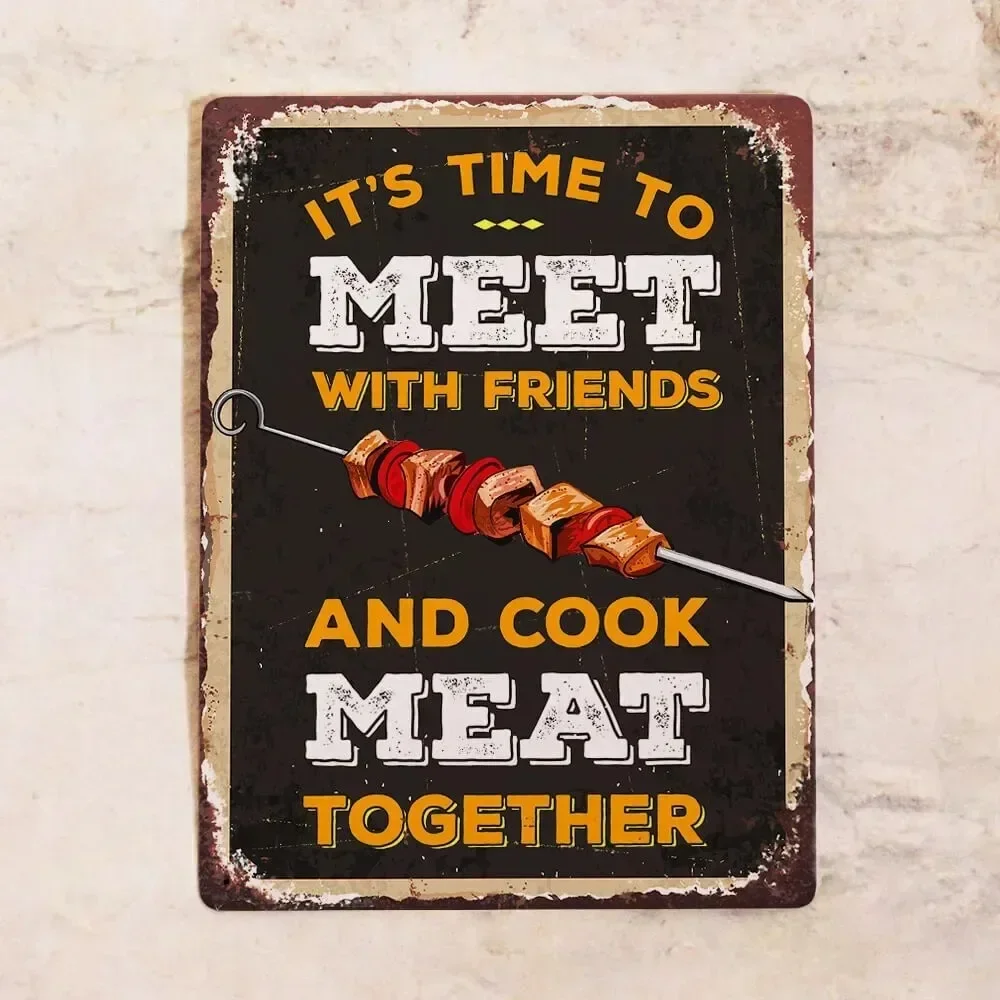 

"Cook meat together" — Винтажный металлический номер, symbol дружбы и_вкусных_впечатлений в_беседке на даче!