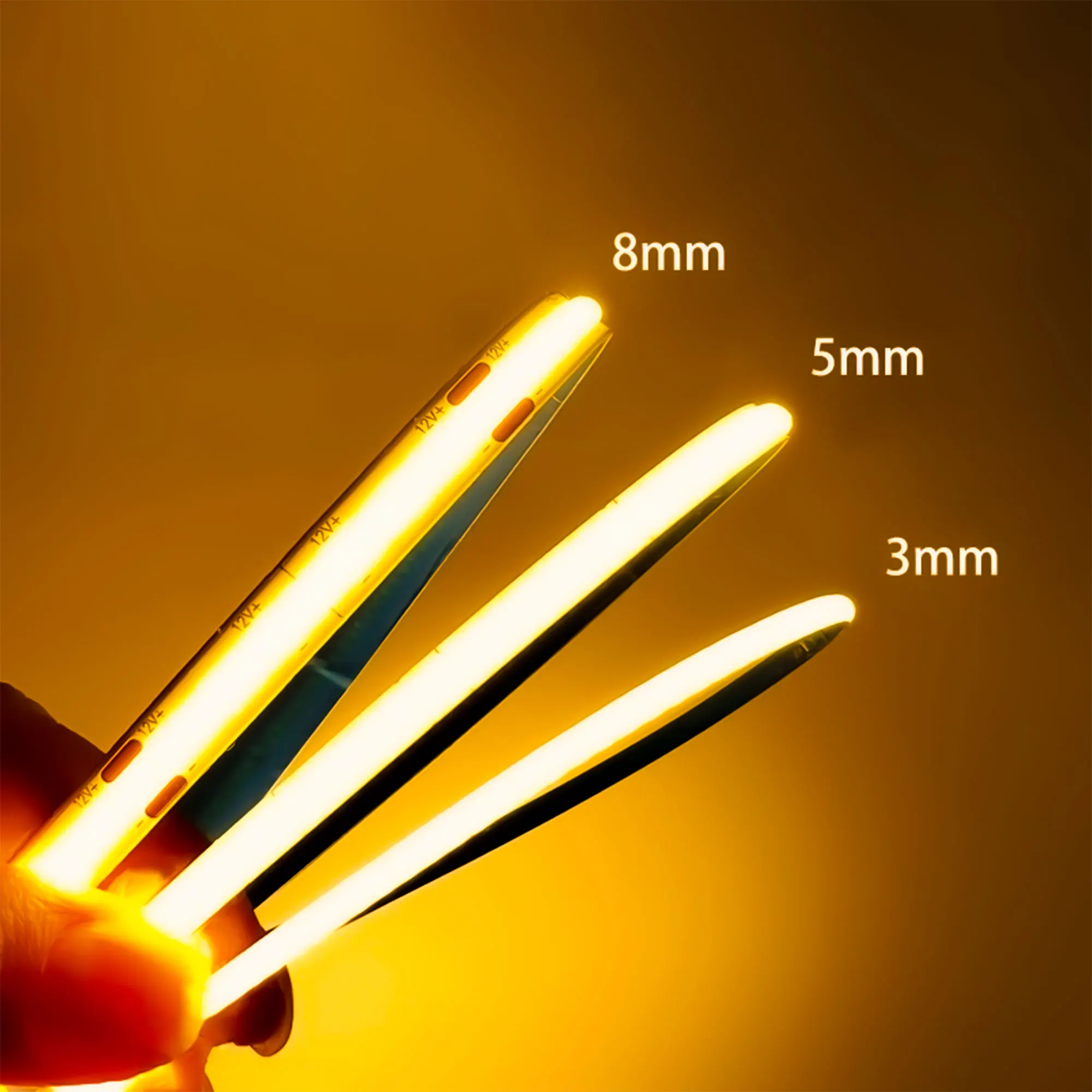 COB Light Strip 400LED 24V/12V Cuttable 3/5/8mm  3000K-6500K   CRI95 High Brightness Flexible LED Strip for Home Commercial Use