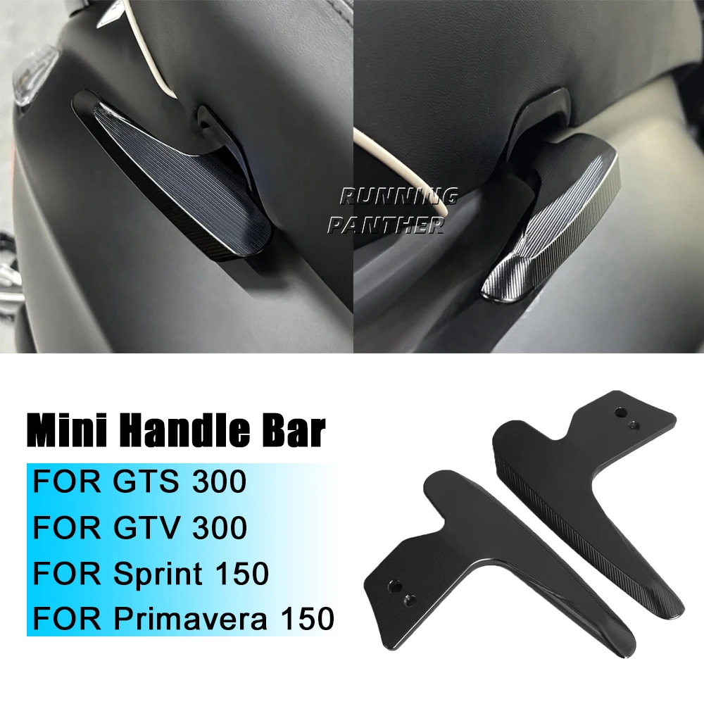 Para Vespa GTS 300/GTV 300/Sprint 150/Primavera 150 negro nuevo accesorio de motocicleta mini manillar trasero de pasajero adecuado