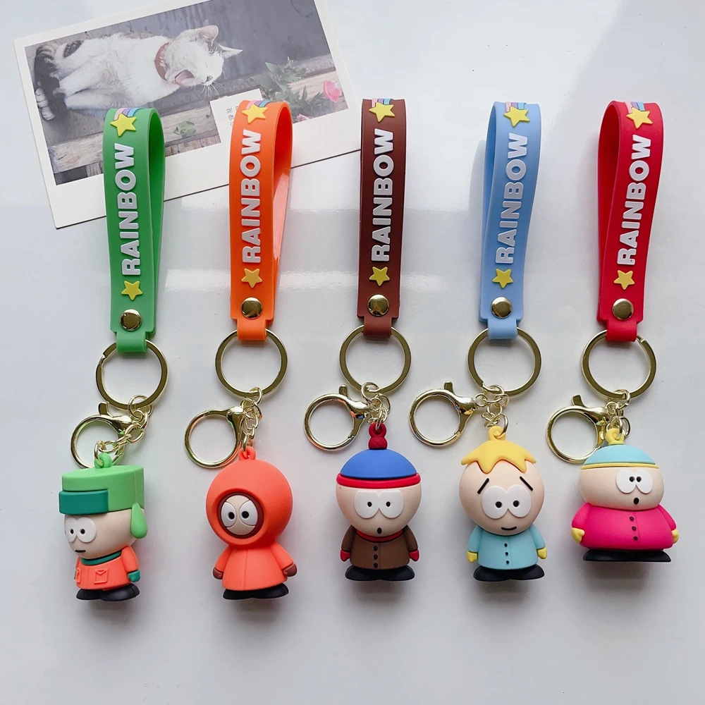 American Band South Parkes Keychain New Creative Kyle Broflovski Key Ring Couple Bag Ornament Cute Accessories Car Pendant Gift