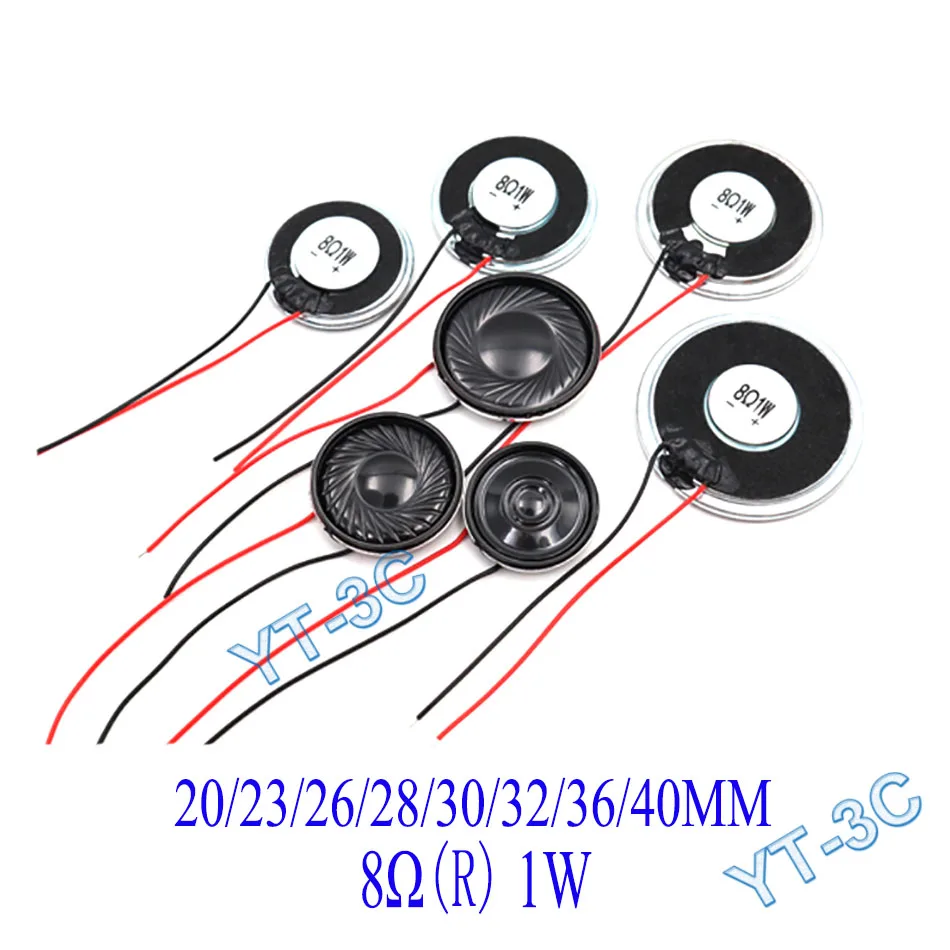 5PCS 8Ω 1W Diameter 20/23/26/28/30/32/36 L=60MM Mini Horn Loudspeaker Ultra-thin Small Speaker Buzzer For Doorbell Intercom Toys