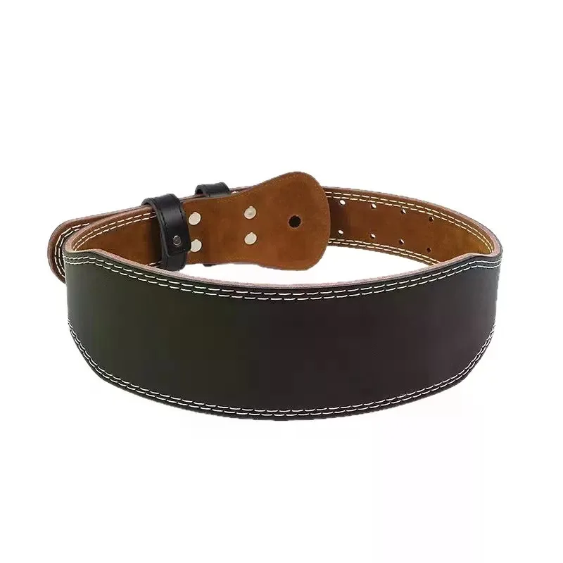 Strong Support Sports Fitness Waist Belt Cowhide Deadlift Powerlifting Squat Weightlifting Waist Support Protector Fitness Waist Belt Ultimate PU Lifting Belt: Thick U-Shape Pad, Adjustable Secure Fit, Heavy-Duty Lumbar Support for Gym