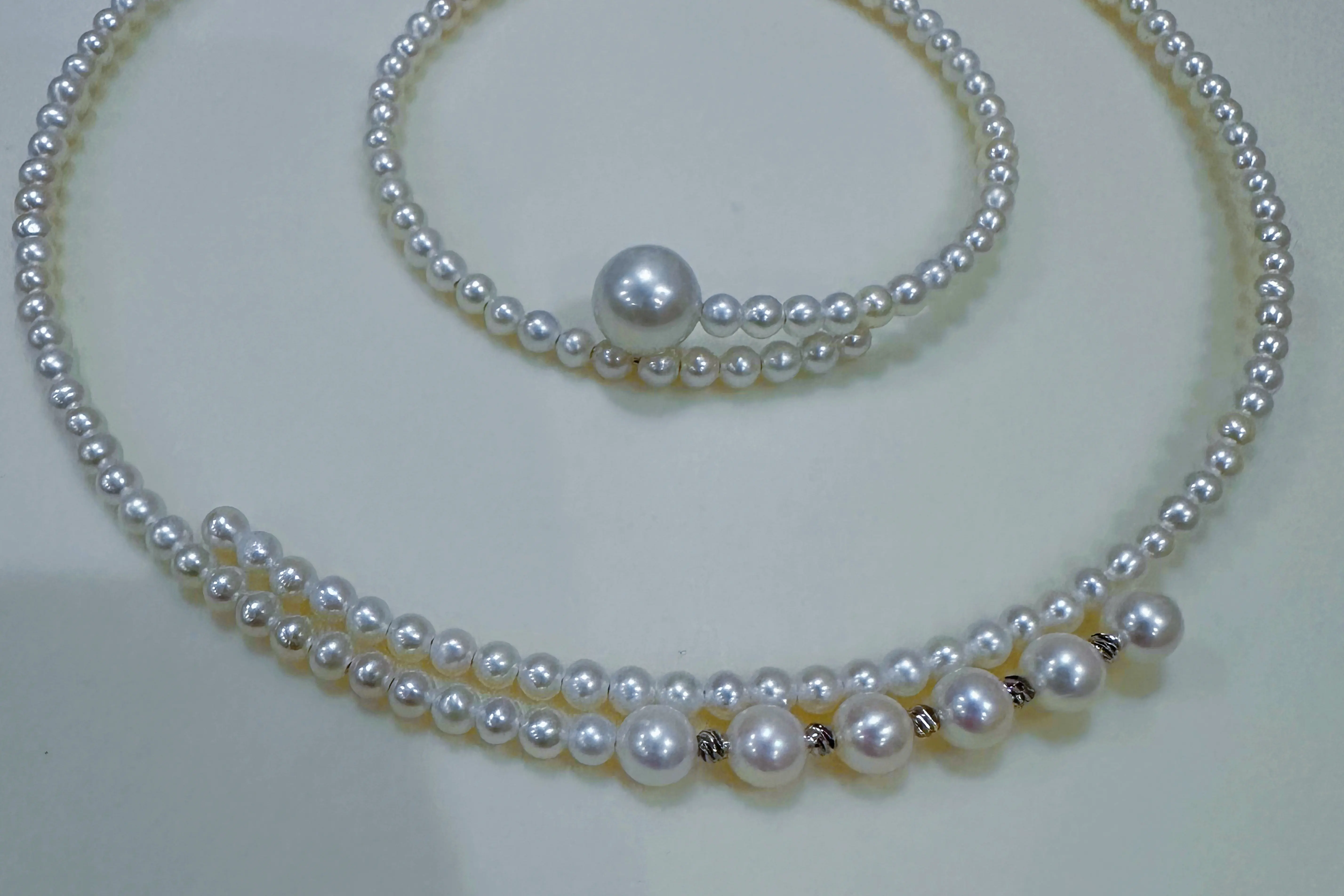 Natural Pearl AAAA4-10-12mm Pearl Collar 45cm+Pearl Bracelet 18cm/Supports Customized Sizes