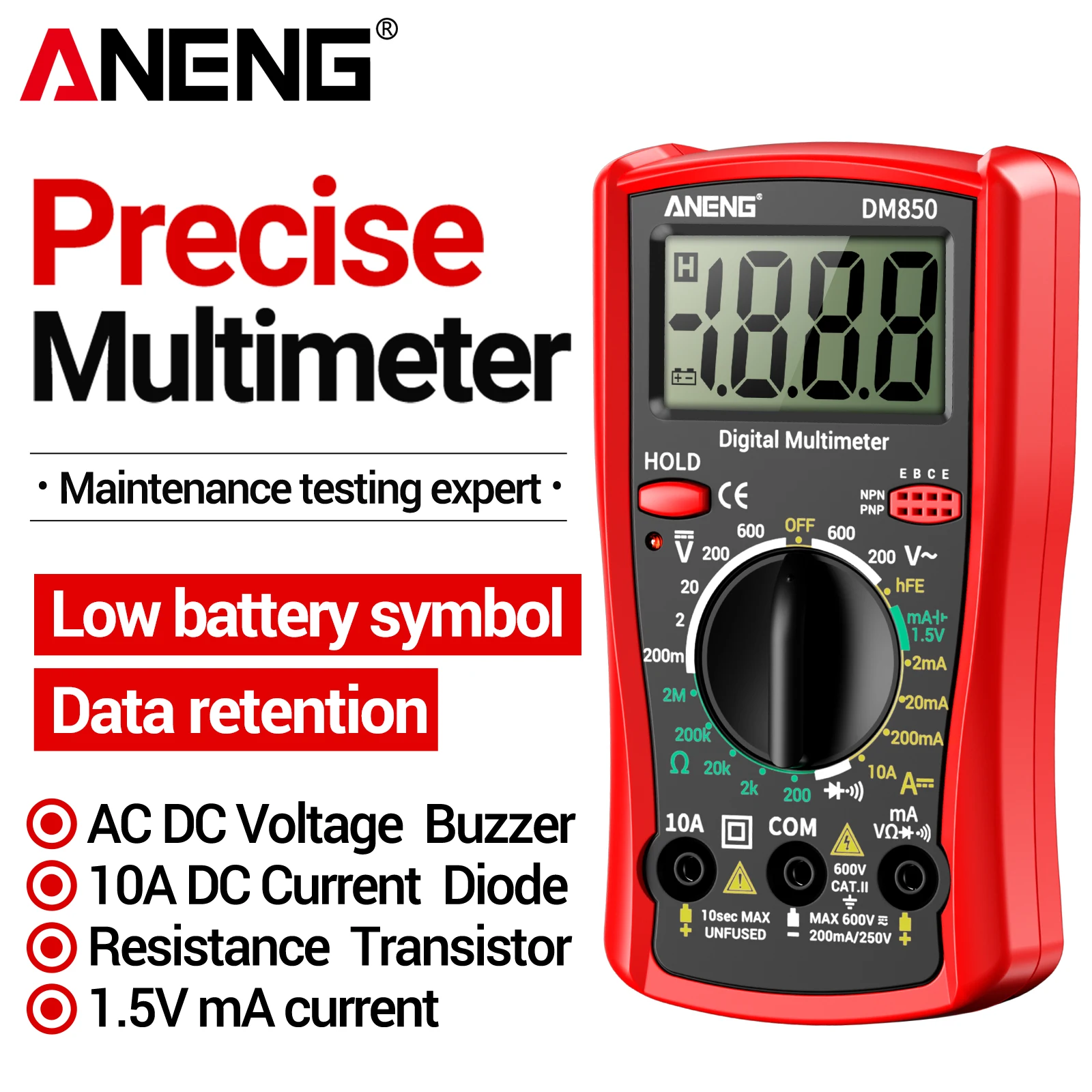ANENG DM850 Multimeter VD802 Voltage Tester Pen Kit 12-1000V Adjustable Sensitivity Live Neutral Wire Detector Electrical Test