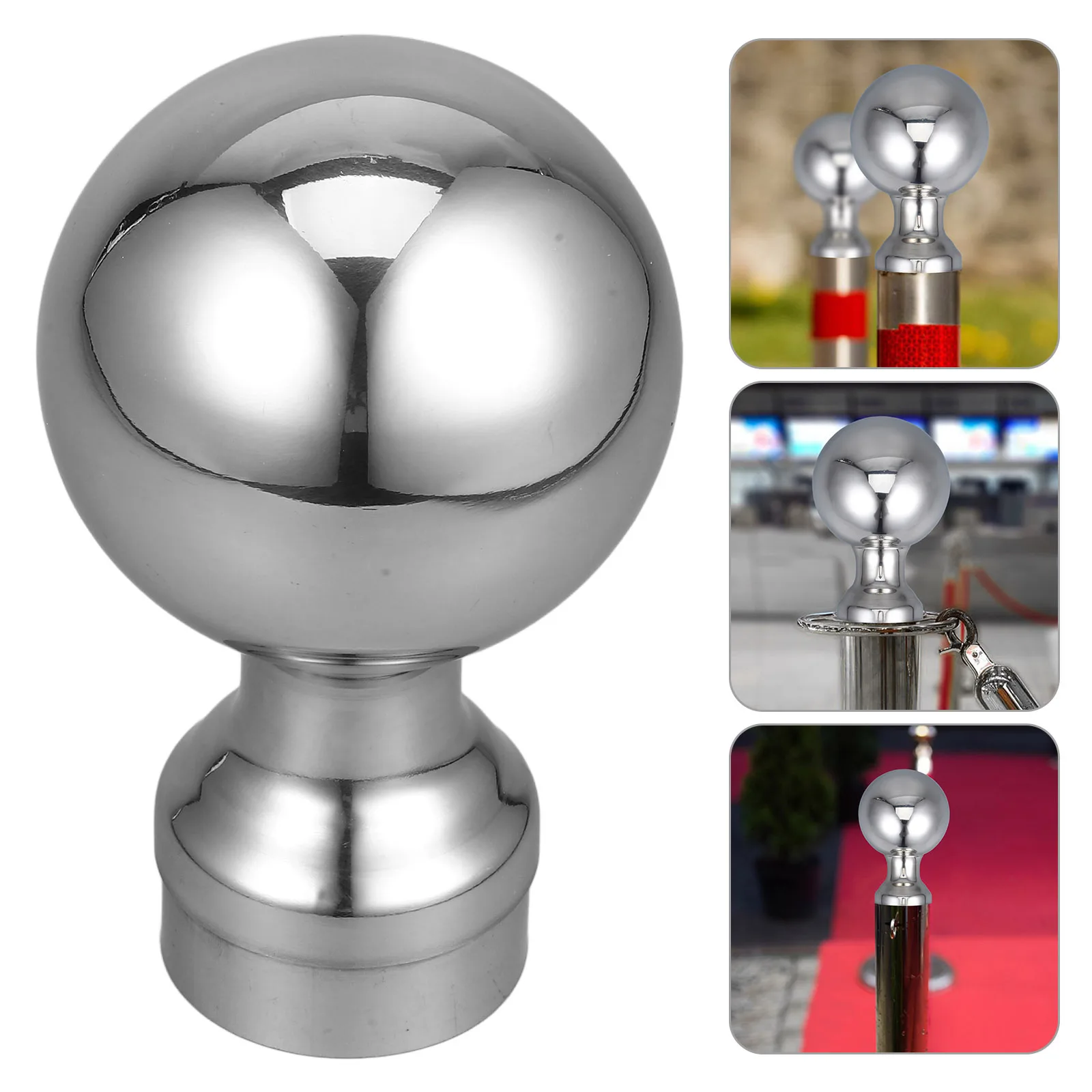 

Stainless Steel Handrail Post Seamless Castlike Design Tear Resistant Outdoor Flagpole Finial Stair Railing Ball Deck Rail Post