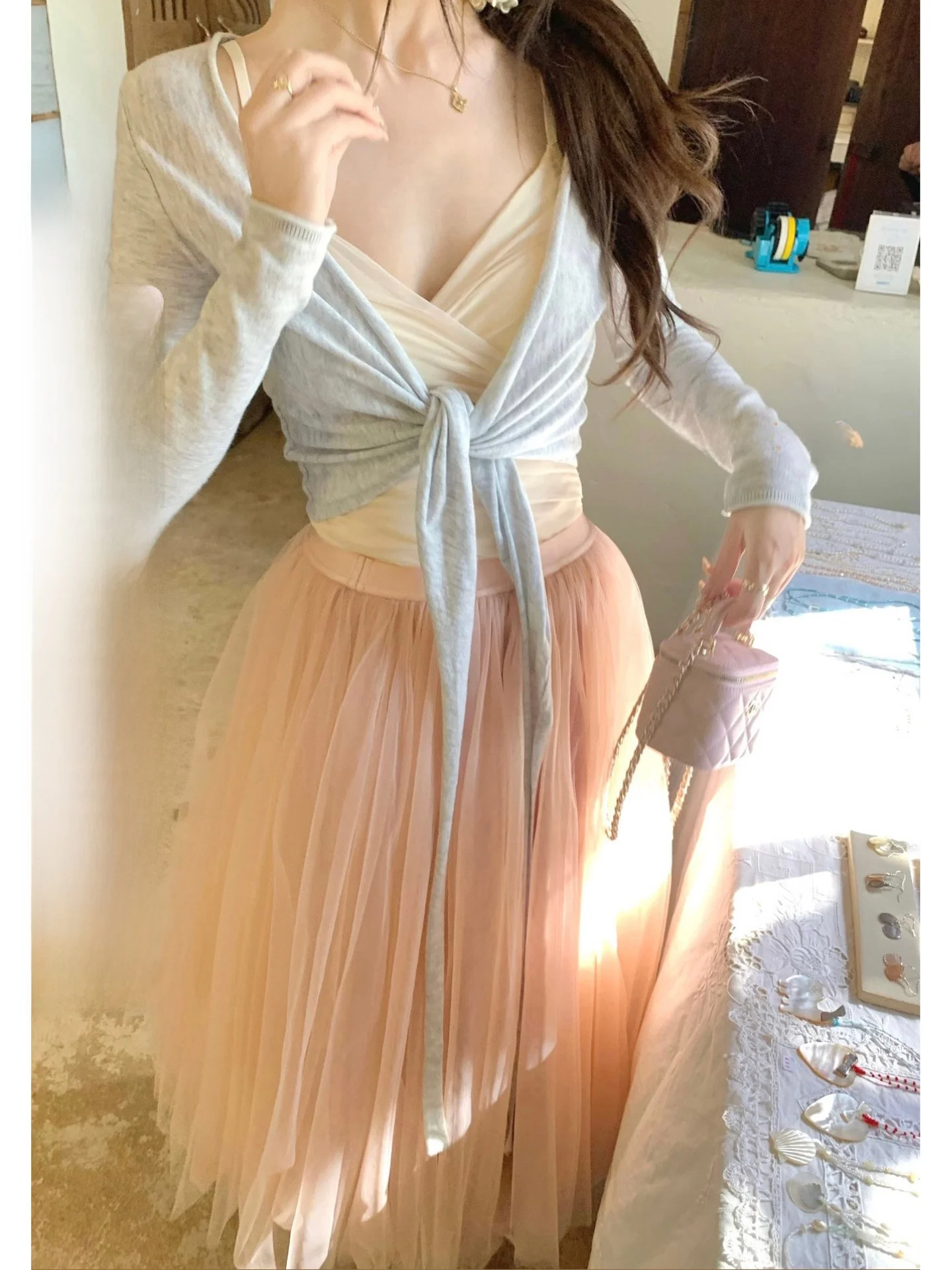 

Розовая балетная пышная юбка для женщин, модная, нейлоновая, неэластичная, для повседневной носки и путешествий, белая, Water Girl B60257774