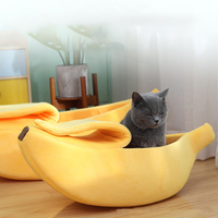 Banana Cat Bed House Funny Cute Cozy Cat Mat Beds Warm Durable Portable Pet Basket Kennel Dog Cushion Cat Supplies Multicolor