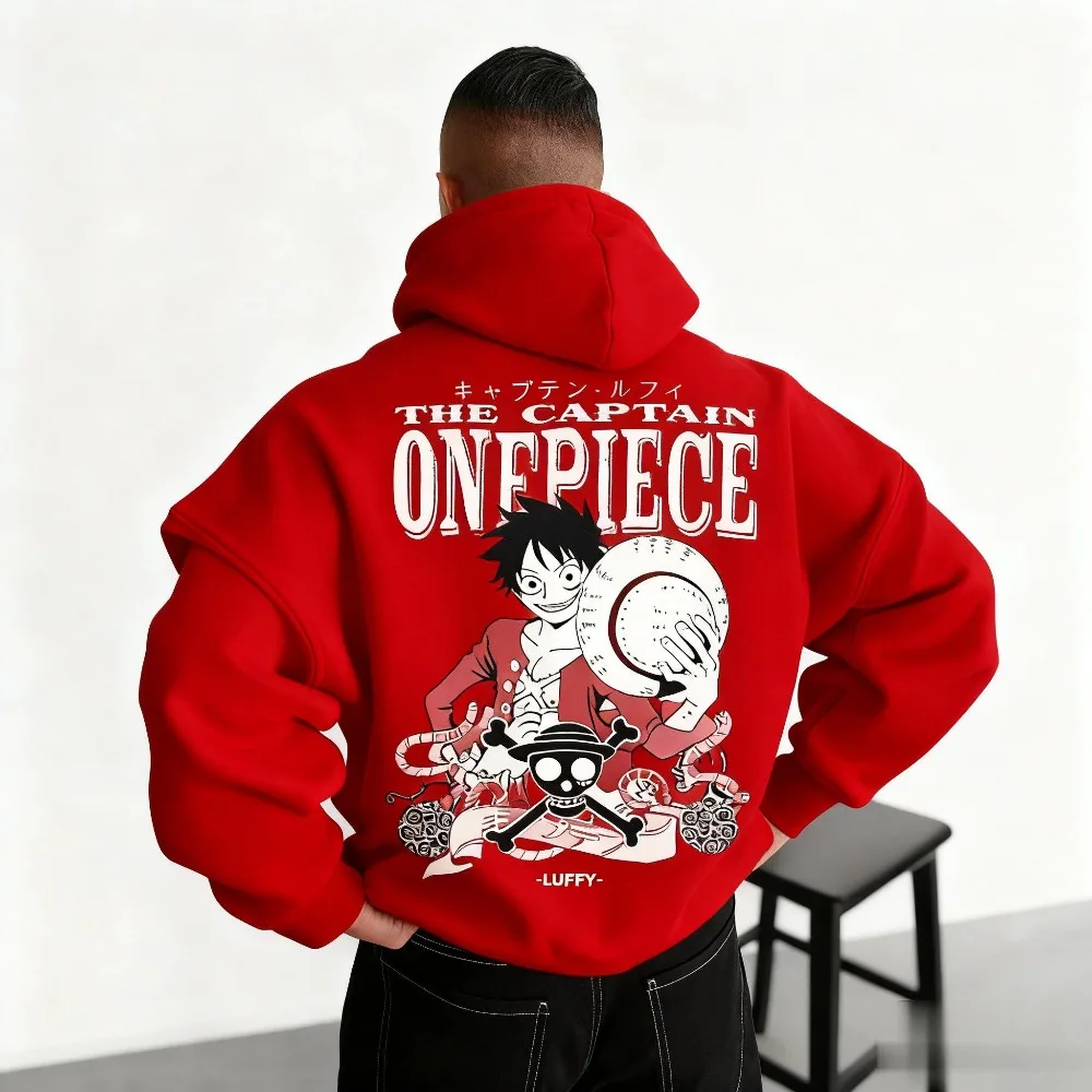 

One Piece Luffy Anime Hoodie Unisex Oversized Men Women Graphic Pullover Casual Streetwear Sweatshirt Jacket Spring Autumn Y2k