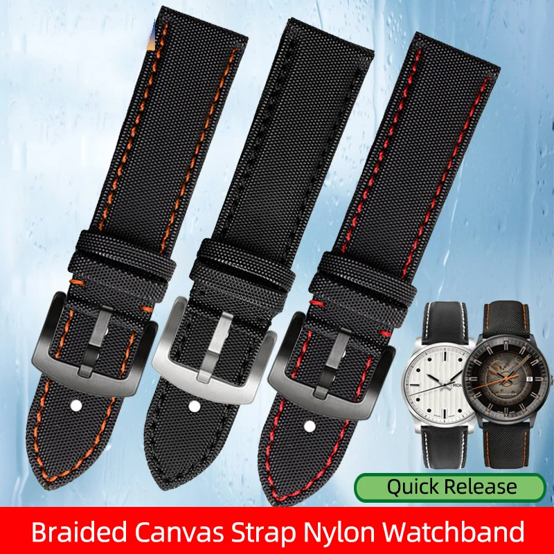 20mm 21mm 22mm Braided Canvas Strap Nylon Watchband For Omega Canvas Watch Strap for Mido SEIKO Tudor Quick Release Bracelet