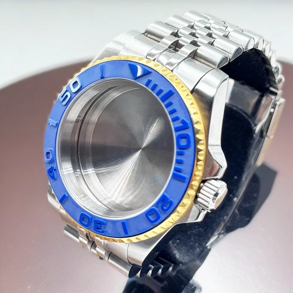 28.5 مللي متر الطلب NH34 NH35 NH36 NH38 NH39 NH70 حركة SilverGold ساعة صندوق الفرعية GMT الألومنيوم الحافة الياقوت 40 مللي متر