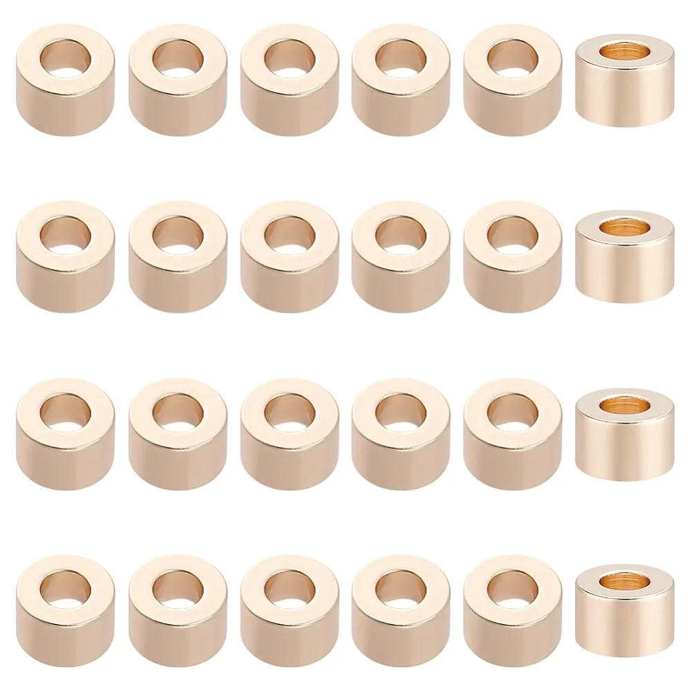 

1set 24pcs Brass Beads Column Nickel Free 6x4mm Hole: 2.5mm