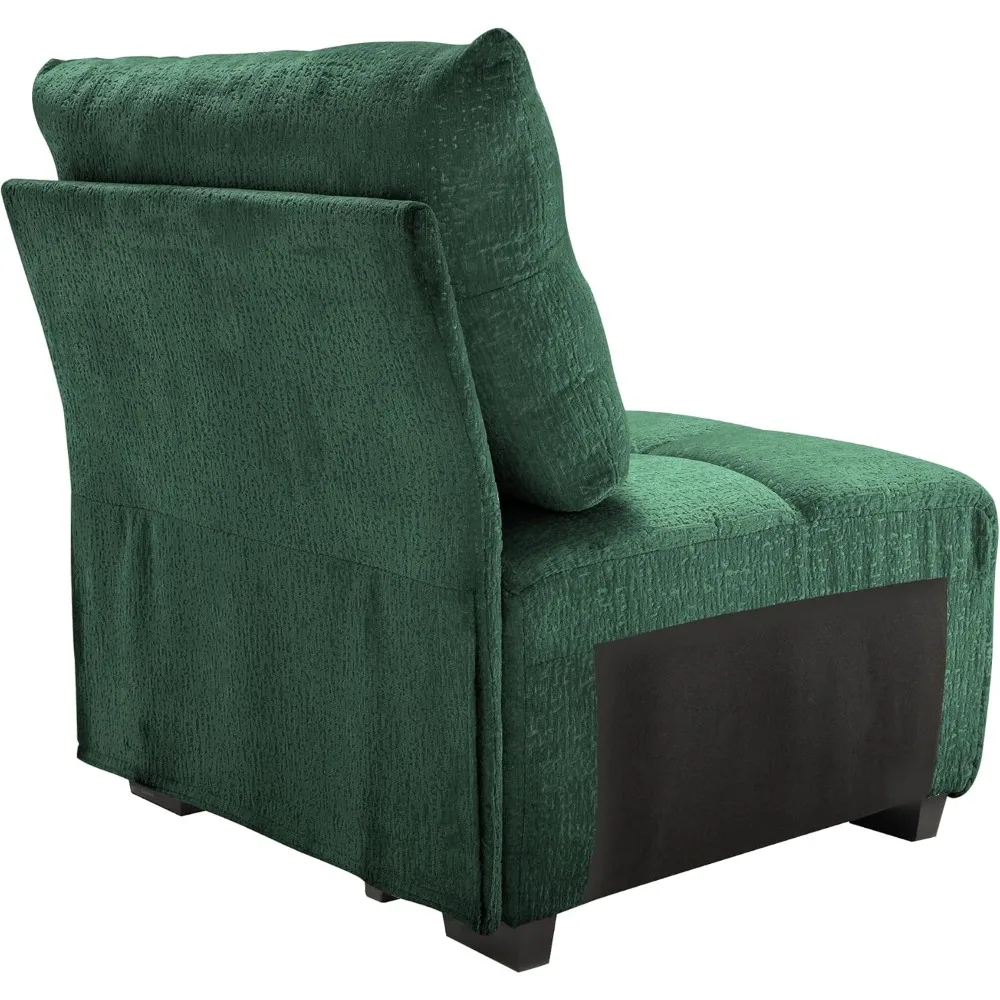 

Modern U-Shaped Sectional Sofa with Ottoman, 142-inch Tufted Chenille Fabric Modular Couch, Easy Assembly Modern Sofa for Living