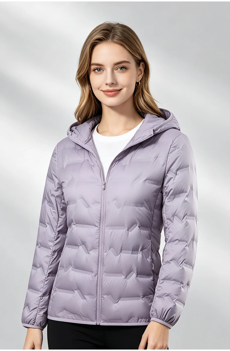 EUMERGX Winter Warme Daunenjacke für Damen Wandern Camping Klettern Trekking Graphen-Futter Mantel Entendaunen Leichte Polsterjacke – Detail 14