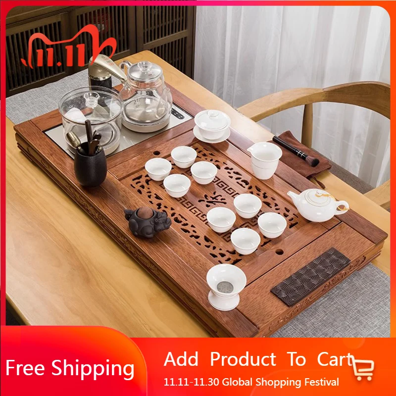 

Стол для хранения, поднос для чая, прямоугольный кофейный деревенский деревянный горшок, поднос для чая, аксессуары, китайский гостеприимство, банджа Мадера, товары для дома
