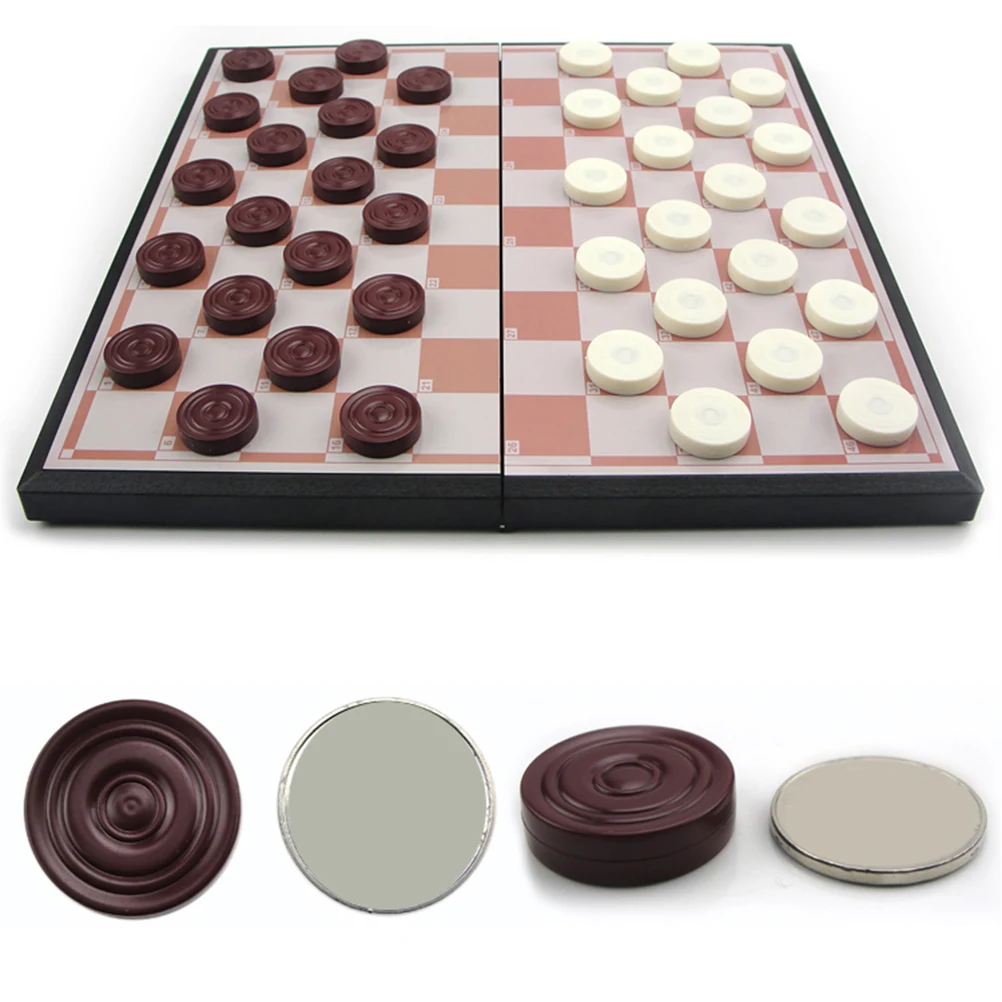 

International Foldable Plastic Board Game Lightweight Durable Chess Checkers Set for Kids Adults Family Outdoor Fun